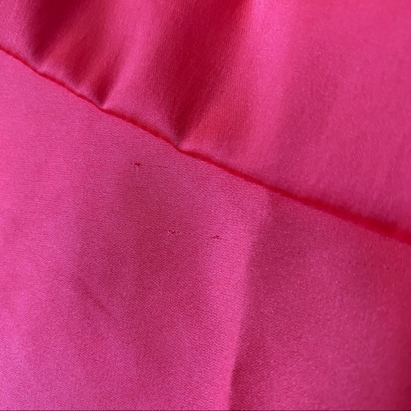 Vone Neon Pink Faux Satin Wrap Blouse - Picture 5 of 5